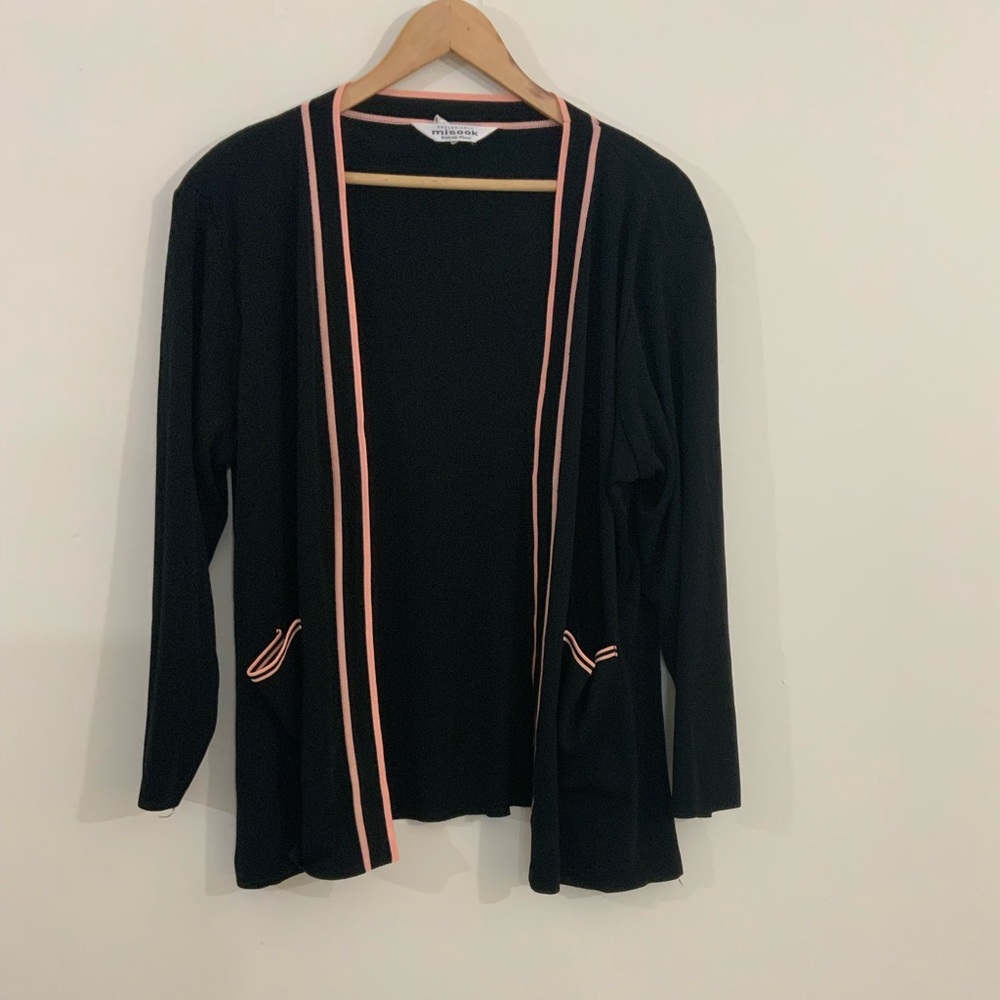 Women’s Black Open Cardigan With Pockets